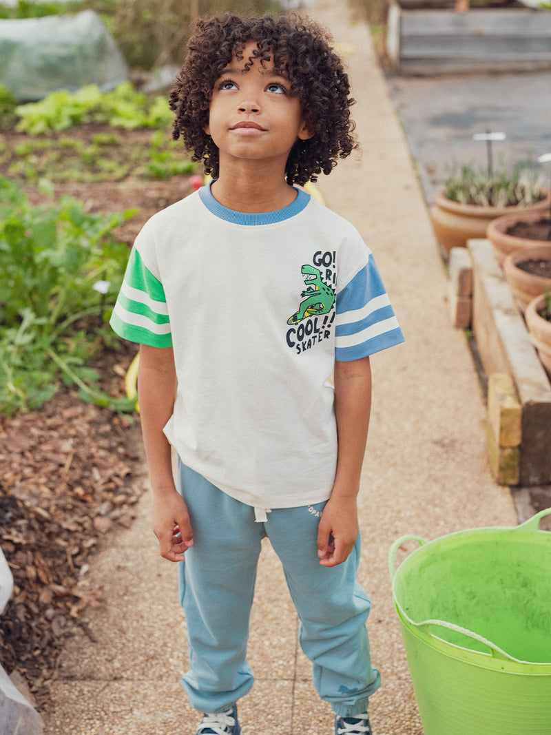 Ecru T-Shirt mit Dinosaurier-Animation für Jungen