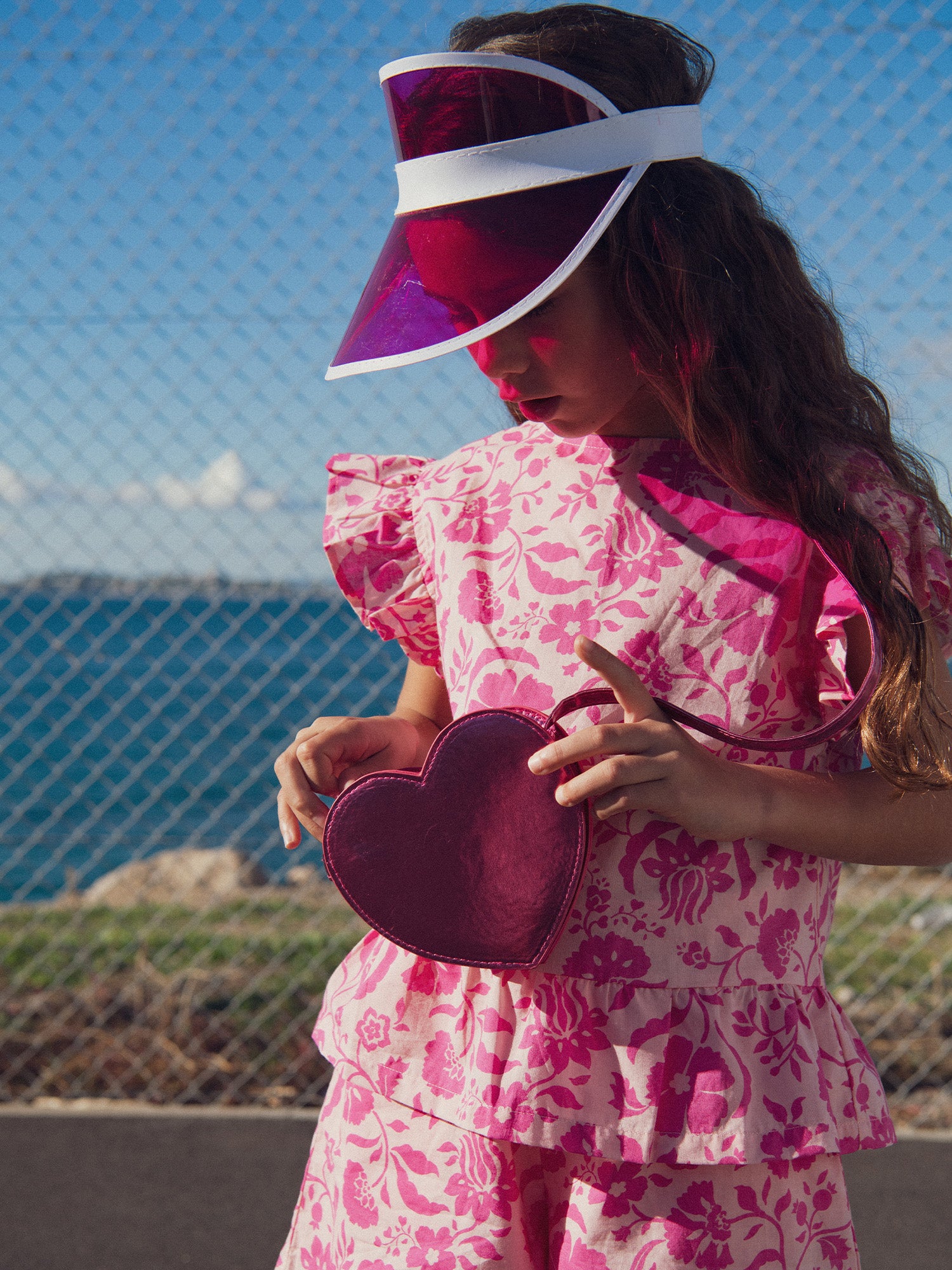 Chemisier rosé imprimé floral pour fille