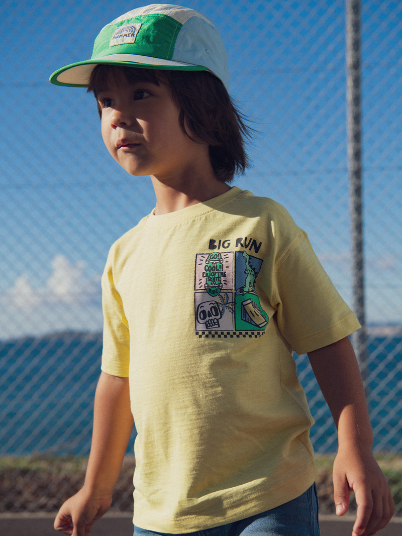 Gelbes T-Shirt mit Dinosaurieranimation für Jungen