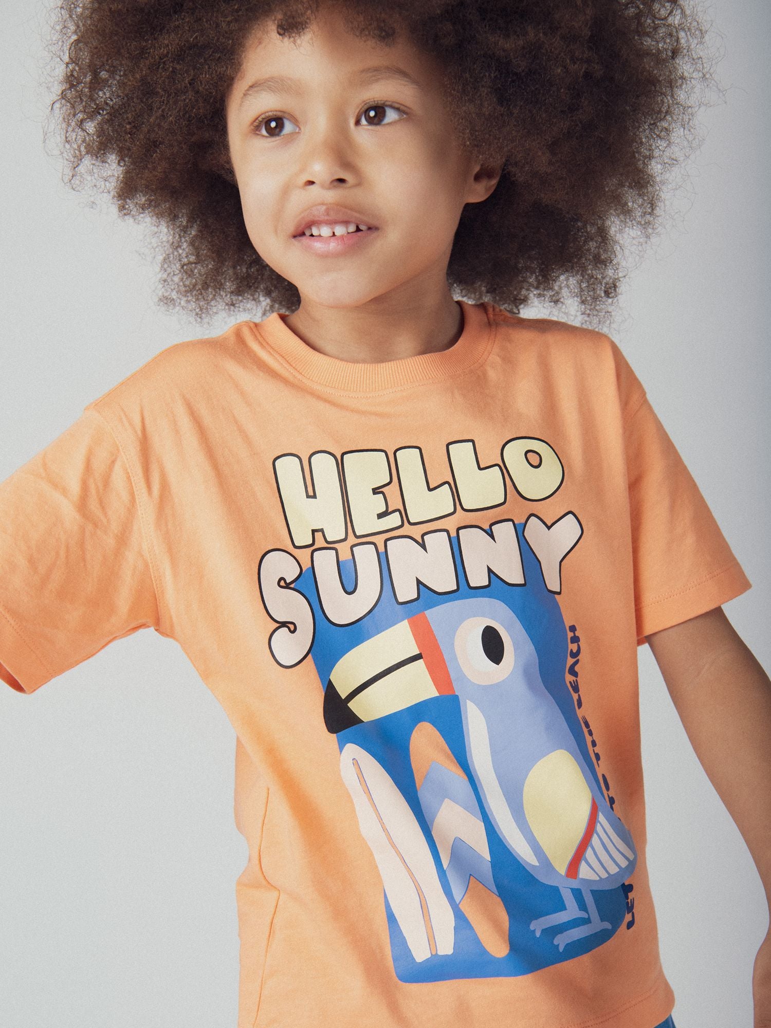 T-shirt orange animation Toucan pour garçon