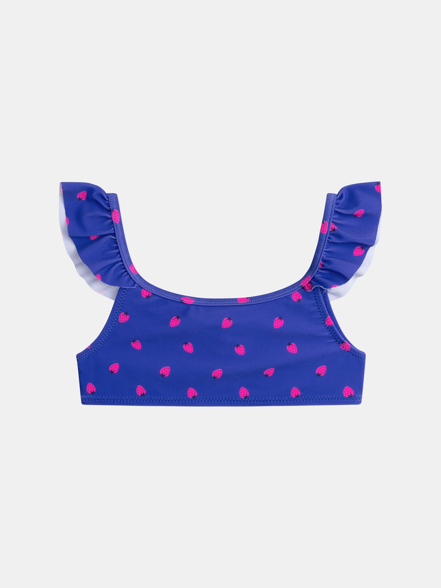 Maillot de bain bleu  2 pièces imprimé fraise pour fille