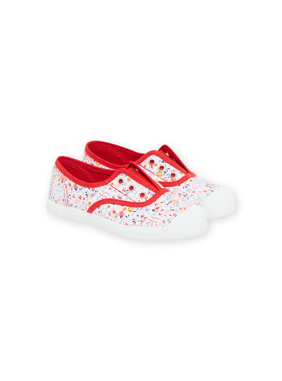 Mehrfarbige Canvas-Sneakers für Kinder Mädchen mit Blumendruck NATOILCIEFLOW / 22KK3594D16099