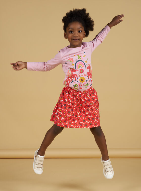 Rosa T-Shirt mit Einhornmotiv für Kind Mädchen NAVITEE1 / 22S901M1TMLD326