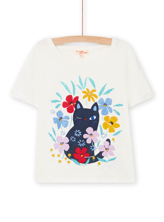 Kurzarm-T-Shirt ecru Kind Mädchen NALUTI1 / 22S901P2TMC001