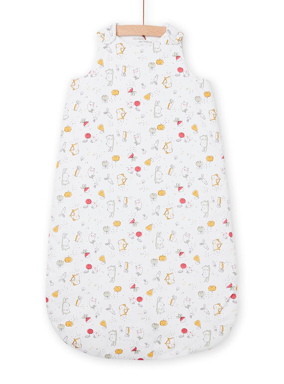 Weißer Babyschlafsack mit Tier- und Obstmotiven NOU2GIG / 22SF4251TUR000