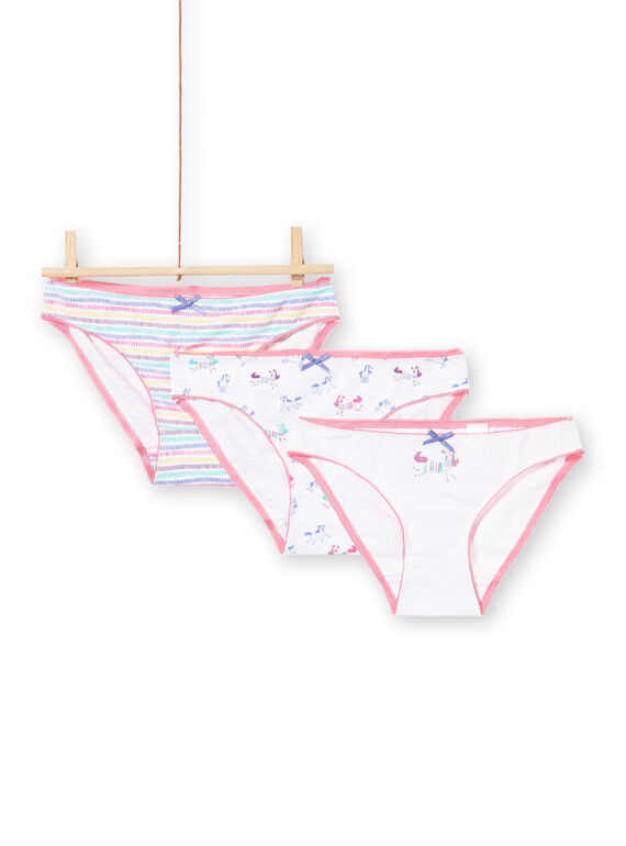 3 rosa und weiße Höschen Baby Girl MEFALOTLIC / 21WH11B3D5L000