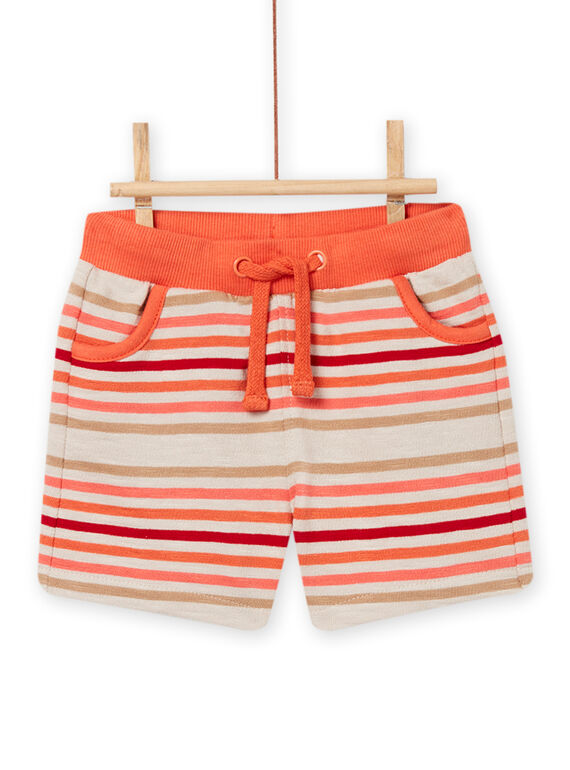 Baby Junge ecru gestreifte Shorts NUFLABER2 / 22SG10R1BER009
