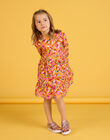Fließendes Kleid mit Rüschen und mehrfarbigem Blattdruck PAMOROB1 / 22W901N1ROBB107