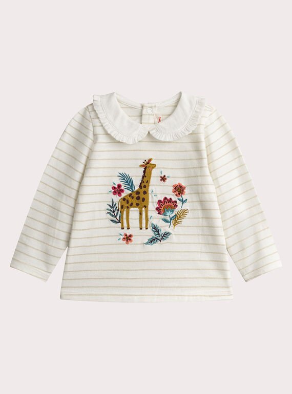 Gestreifter BH mit langen Ärmeln für Baby Mädchen  VIKLIBRA / 24WG0942BRA001