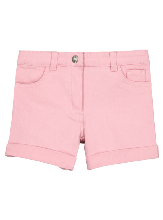 Schlichte rosafarbene Shorts für Mädchen FAJOSHORT5 / 19S901G4D30D303