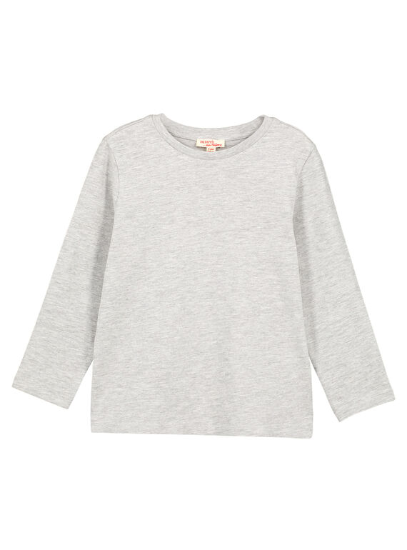 Langarm-T-Shirt Uni GRAU MELIERT GOESTEE3 / 19W902U2D32J922