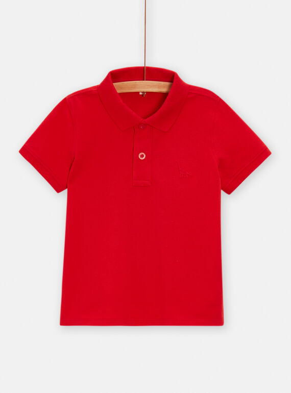 Rotes Poloshirt mit Dinosaurier-Stickerei für Jungen TOJOPOL2 / 24S90294POLF518