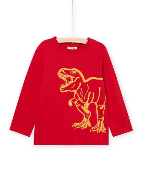 Rotes Langarmshirt mit Dinosaurier-Muster POJOTEE1 / 22W902B4TML505