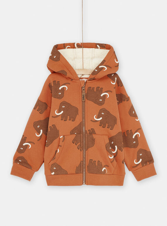Braunes Kapuzensweatshirt mit Mammut-Print SOCOUGIL1 / 23W902L1GILE414