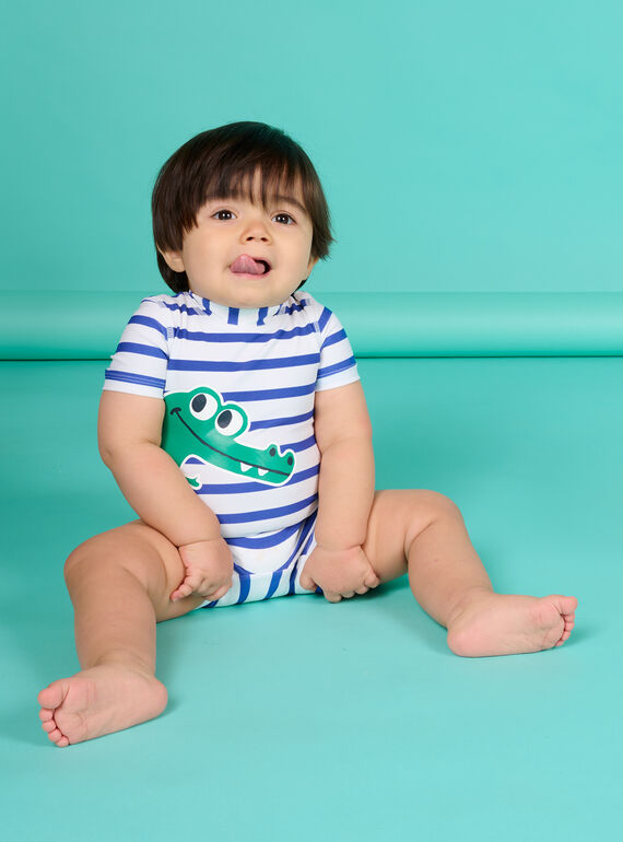 Baby Junge weiß-blauer Badeanzug NYUCOMUV / 22SI10L1MAI000