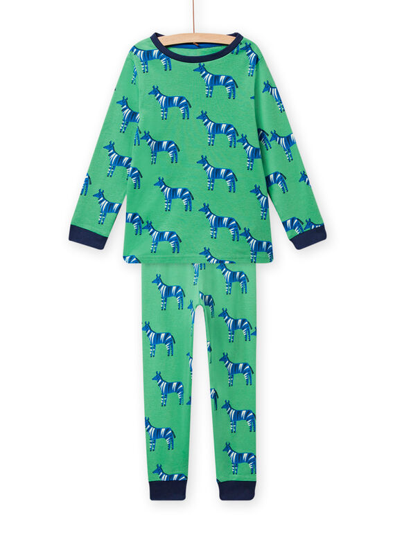 Pyjama-Set mit grünem Zebramuster für Kind Junge NEGOPYJZEB / 22SH12E5PYJ607