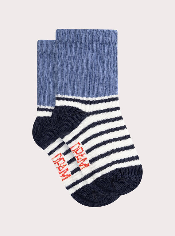 Blaue gestreifte Socken Kleinkind Junge VYUJOCHOR2 / 24WI10G5SOQ001