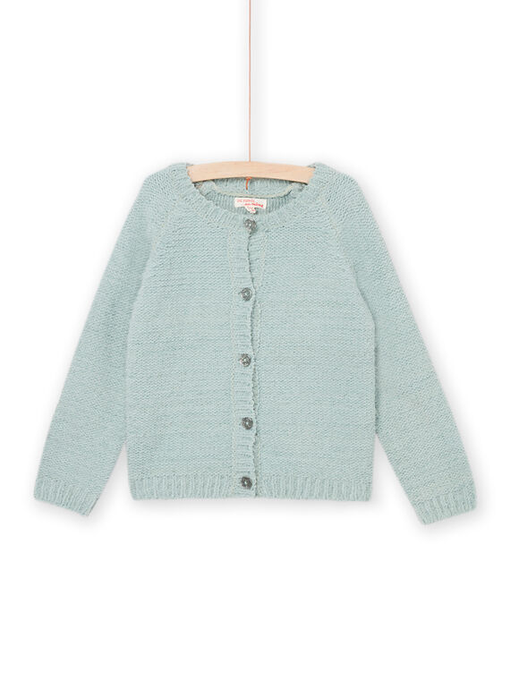 Blaue Chenille-Strickjacke PAYJOCAR3 / 22W901D7CAR626