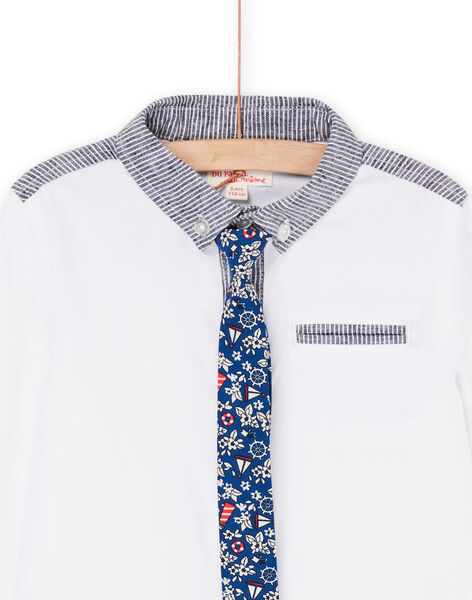 Weißes Leinenhemd mit abnehmbarer Krawatte ROBLECHEM2 / 23S90232CHM000