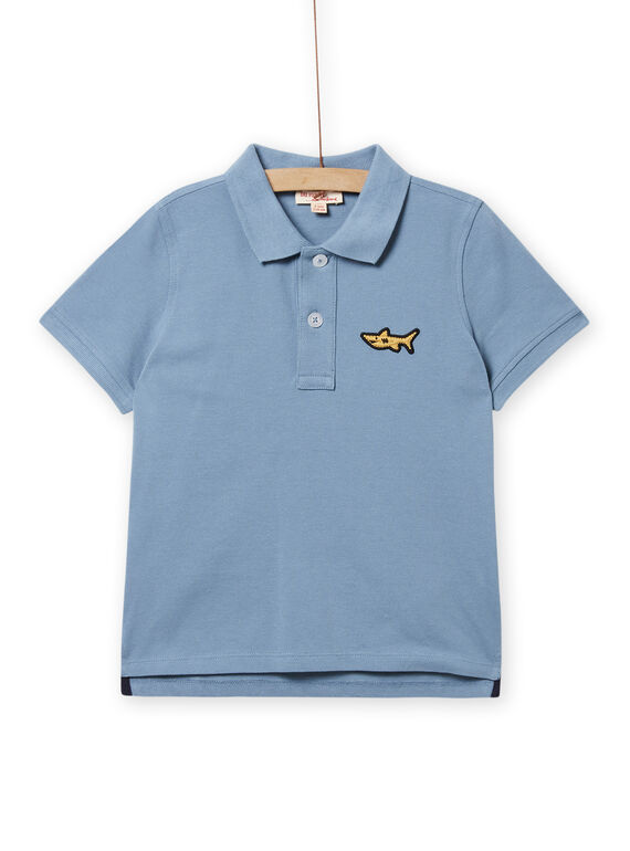 Arktisblaues Piqué-Poloshirt für Kinder Jungen NOJOPOL5 / 22S90263POLC219