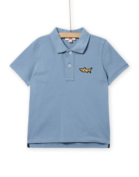 Arktisblaues Piqué-Poloshirt für Kinder Jungen NOJOPOL5 / 22S90263POLC219