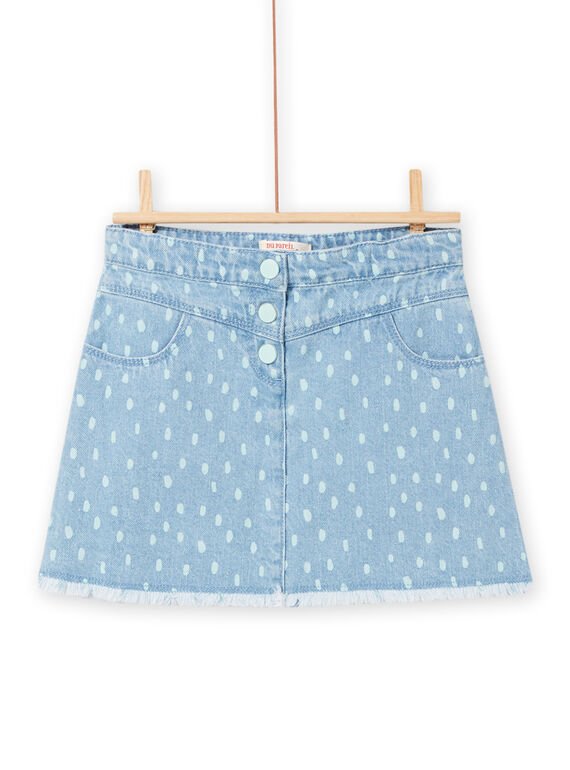 Kind Mädchen heller Jeansrock mit Tupfen NAMOJUP2 / 22S901N1JUPP272