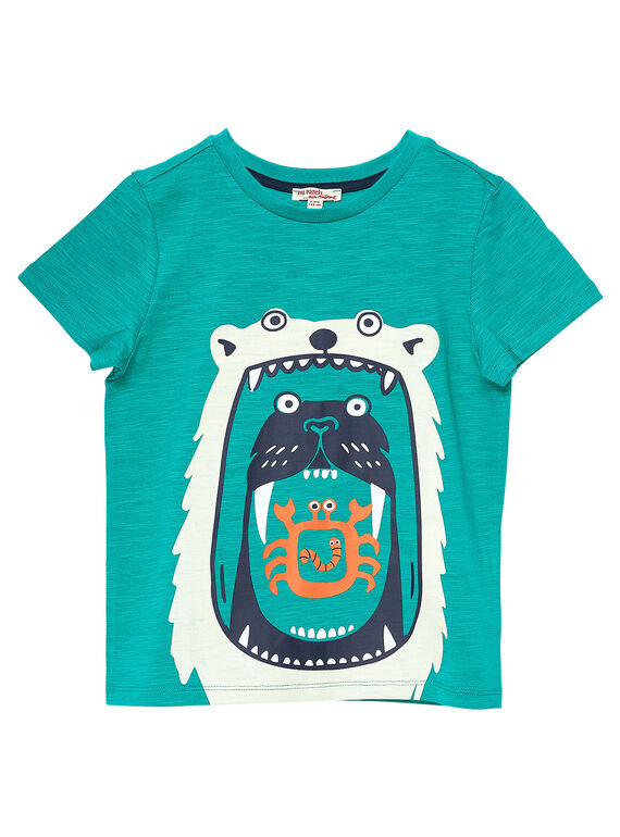 Grünes kurzärmeliges T-Shirt für Jungen, mit Tieren JOJOTI3 / 20S90245D31G623