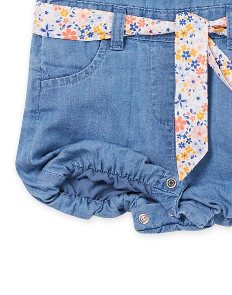 Kurze Latzhose aus Denim mit abnehmbarem Gürtel PICISAC / 22WG09M1SALP274