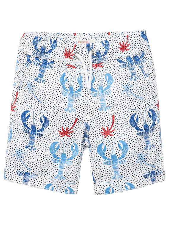 Weiße Bermudas für Jungen, mit Hummeraufdruck JOCEABER1 / 20S902N2BER000