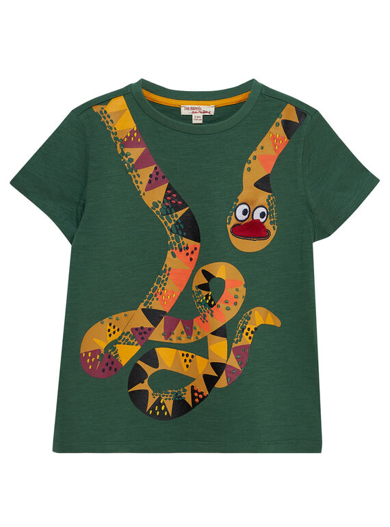Grünes kurzärmeliges T-Shirt für Jungen, mit Schlange JODUTI2 / 20S902O1TMC601