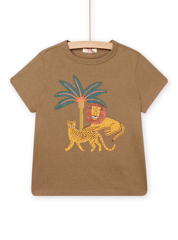Kind Junge Militärgrünes Kurzarm-T-Shirt NOFLATI5 / 22S902R4TMCG631
