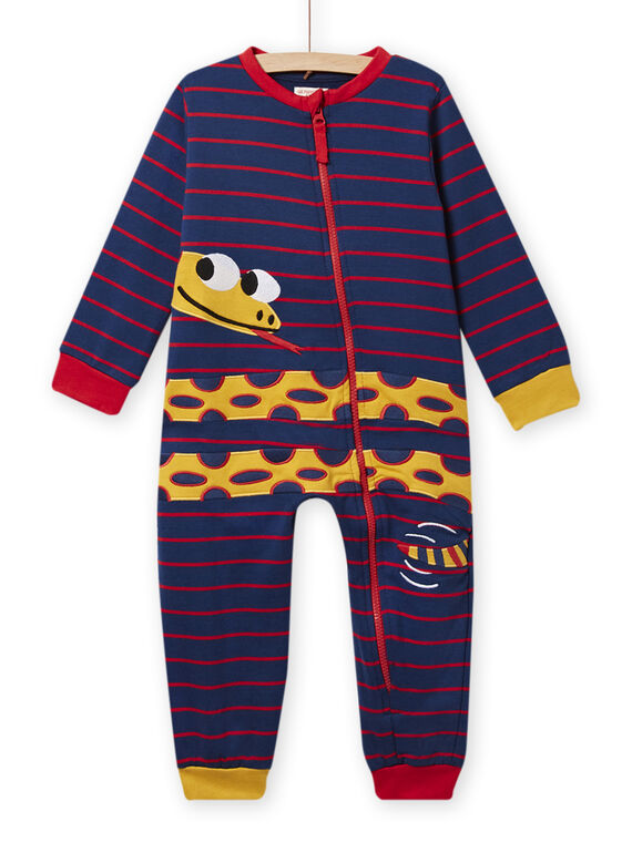 Marineblauer Schlafanzug mit Schlange und Streifen, Kind Junge NEGOCOMBI / 22SH12E1D4F070