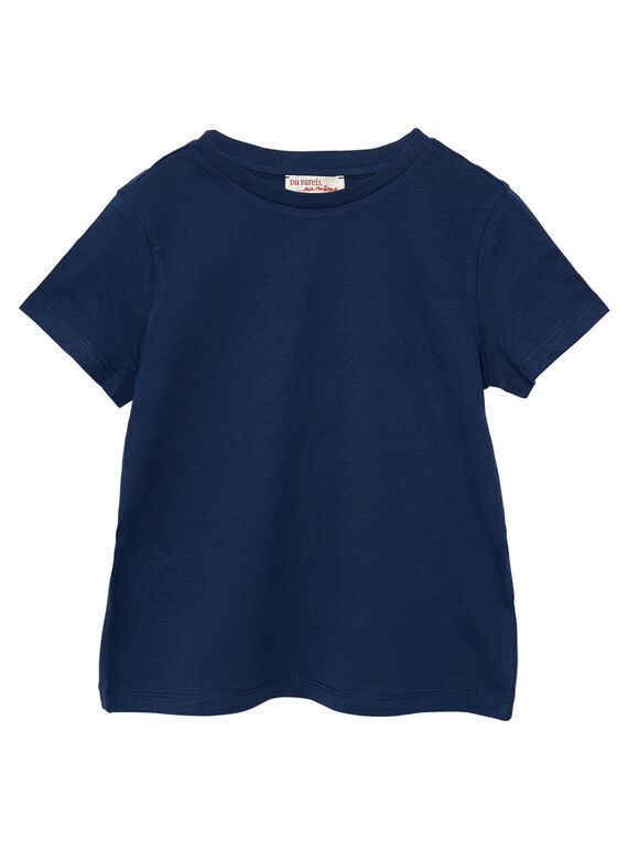 Einfarbig marineblaues kurzärmeliges Jungen-T-Shirt JOESTI2 / 20S90261D31070