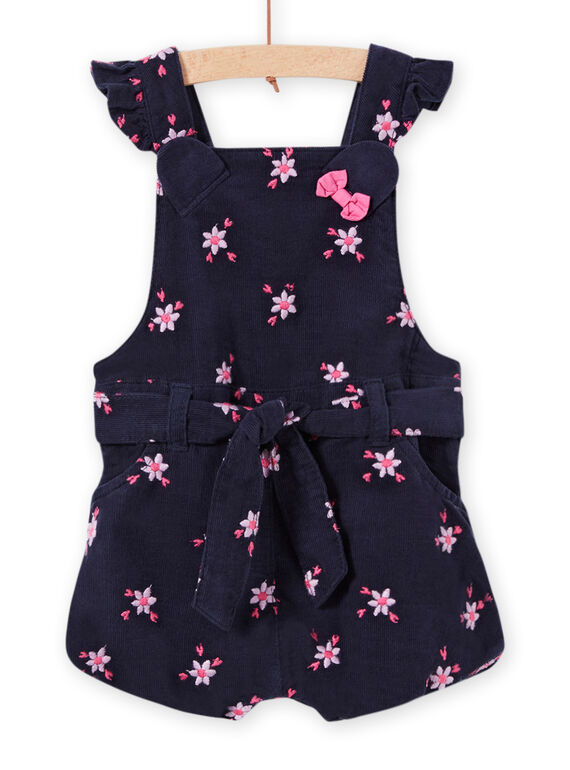 Latzhose für Mädchen aus Cord mit Blumendruck MIPLASAC / 21WG09O1SALC202
