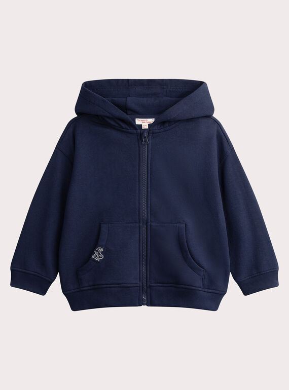 Basic-Kapuzenpullover in Dunkelblau  WOJOJOH1 / 25S902I1JGH705
