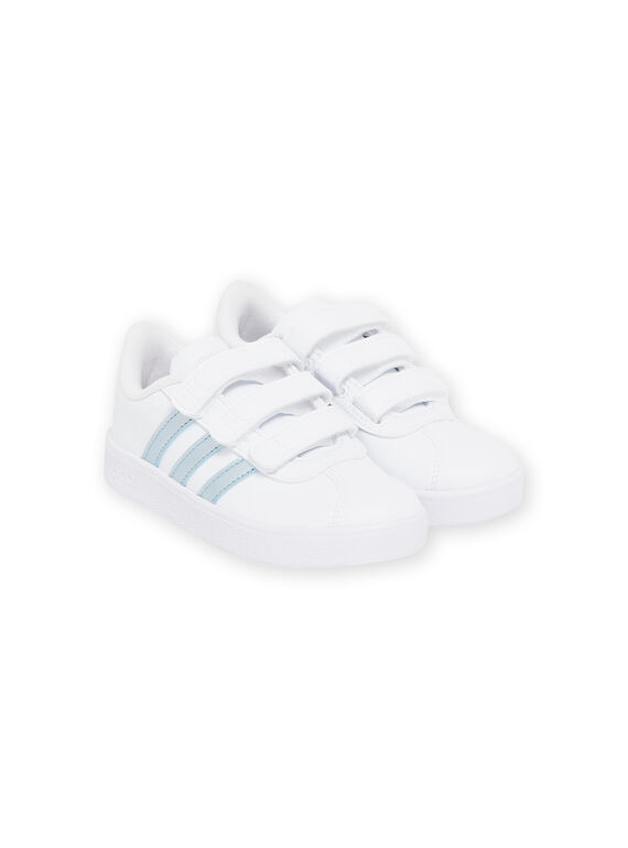 Weiße ADIDAS-Turnschuhe für Mädchen mit silbernen Details MAGW2341 / 21XK3541D35000