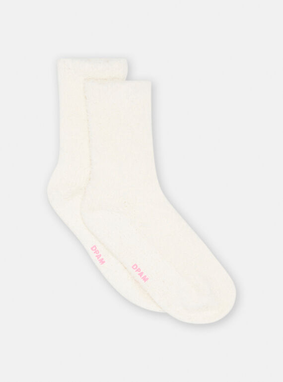 Weiche ungebleichte Socken, Mädchen SYAJOSCHO6 / 23WI01M1SOQ001