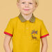 Gelbes Poloshirt mit Leoparden- und Palmenstickerei Kind Junge