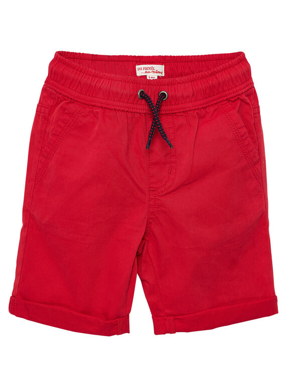Einfarbig rote Bermudas für Jungen JOJOBERMU5 / 20S902T6D25F505