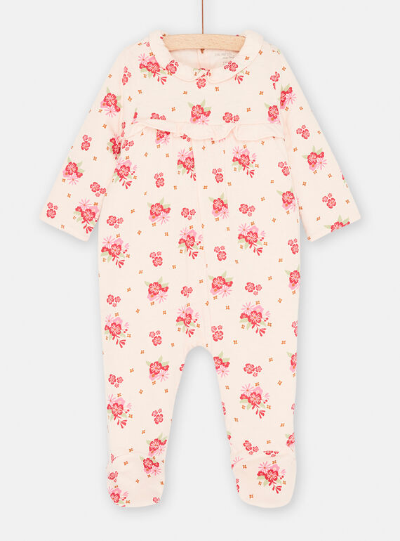 Strampler in Petalrosa mit Blumenmuster, Baby, Mädchen SEFIGREFLE / 23WH1341GRE309