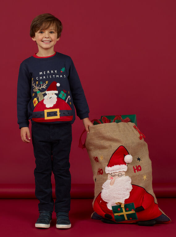 Weihnachtskapuze für Kind Junge aus Jute MYONOHOT / 21WI02Q1ACD009