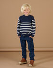Nachtblauer Pullover mit weißen Streifen POJOPUL1 / 22W902D1PUL705