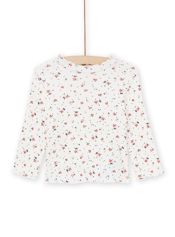 Unterziehpullover aus gerippter Maschenware mit Blumenprint PIJOSOUPRIB3 / 22WG09C4SPL001