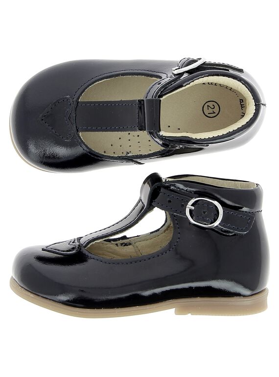 Baby girls' patent leather T-bar shoes DBFSALOME1 / 18WK37T2D13070