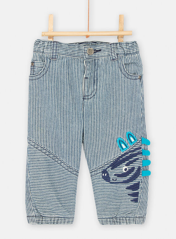 Blau-weiße Hose mit Streifenmuster für Baby-Jungen SUDUPAN2 / 23WG10P2PANC203
