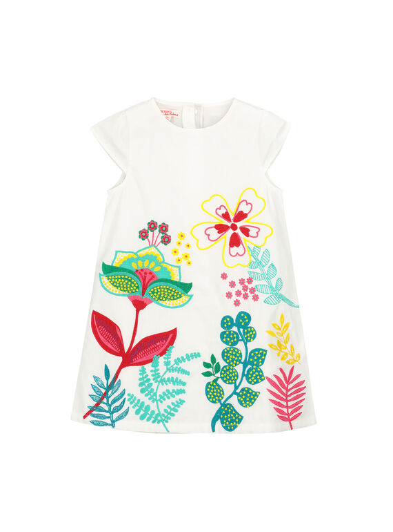 Schickes weißes Kleid für Mädchen FACAROB4 / 19S901D4ROB000
