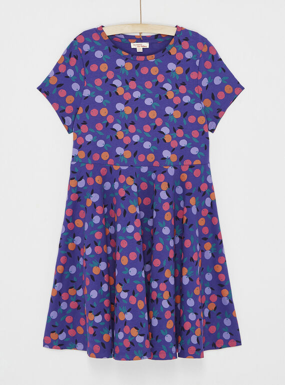 Veilchenblaues Kleid mit Fruchtaufdruck SALINROB2 / 23W901H1ROB221