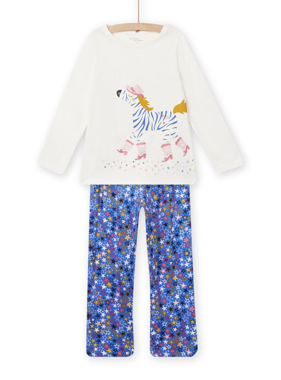 Schlafanzug mit Zebra- und Sternendruck für Kinder Mädchen T-Shirt und Hose NEFAPYJTIA / 22SH11G6PYJ001