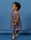 Baby Mädchen blaues Caprikleid mit Blumendruck NISANROB1 / 22SG09S2ROBC221