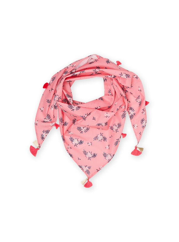 Kind Mädchen Korallenschal mit Blumendruck NYAPAFOUL / 22SI0121FOU404